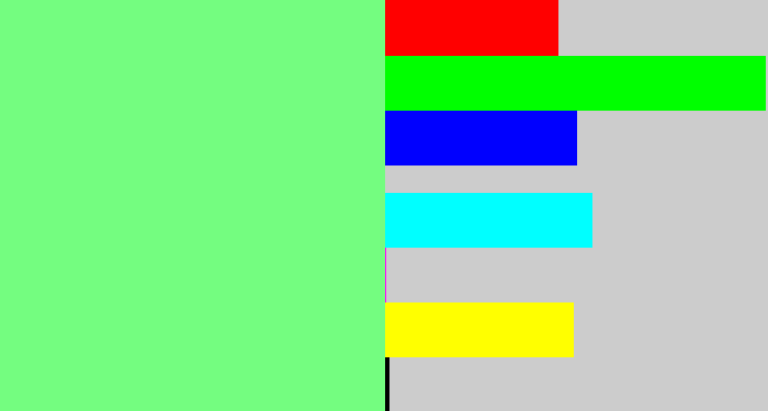 Hex color #74fd80 - lightgreen