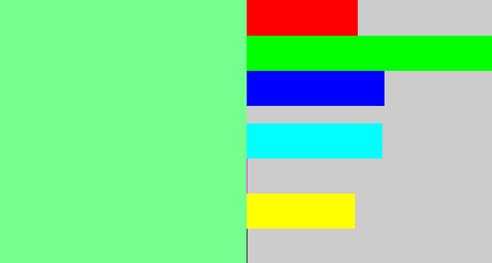 Hex color #74ff8e - lightgreen