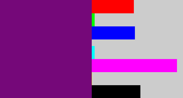 Hex color #750879 - darkish purple