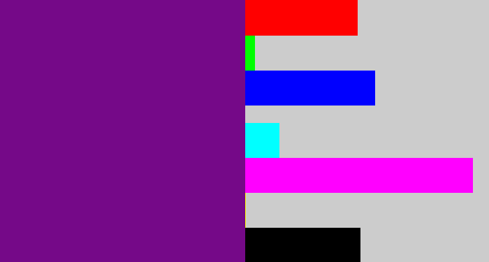 Hex color #750988 - darkish purple
