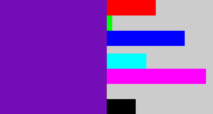 Hex color #750db9 - purple