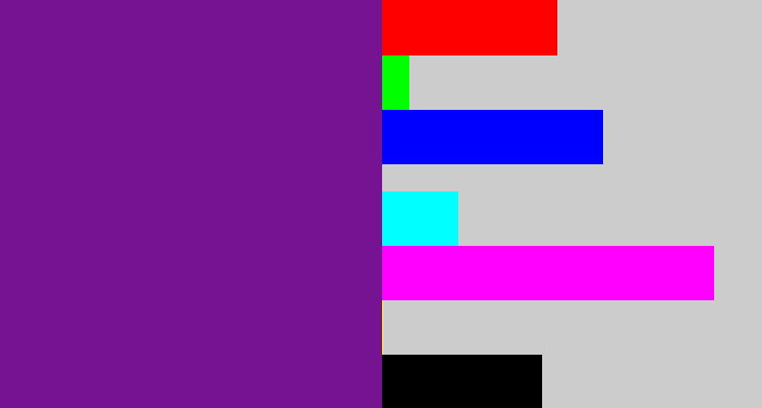 Hex color #751393 - purple