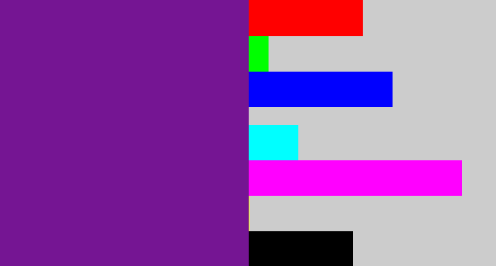 Hex color #751593 - purple