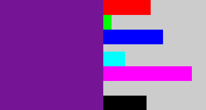 Hex color #751595 - purple