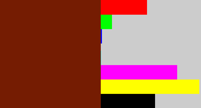 Hex color #751c02 - chestnut