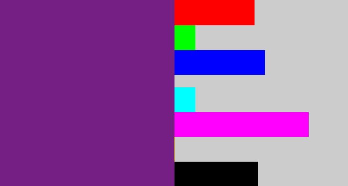 Hex color #751f85 - darkish purple