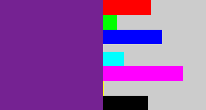 Hex color #752292 - purple