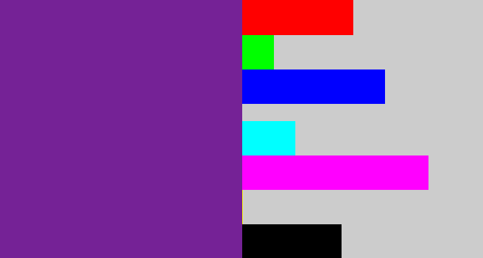 Hex color #752296 - purple