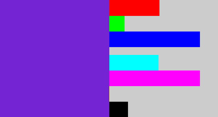 Hex color #7524d3 - purple/blue