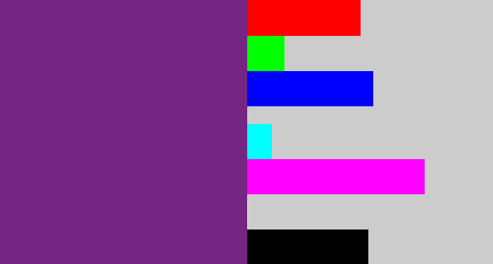 Hex color #752582 - darkish purple