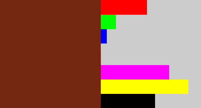 Hex color #75260f - reddish brown