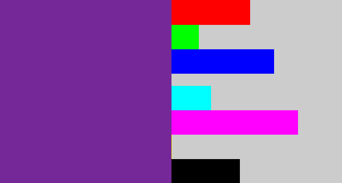 Hex color #752898 - purple