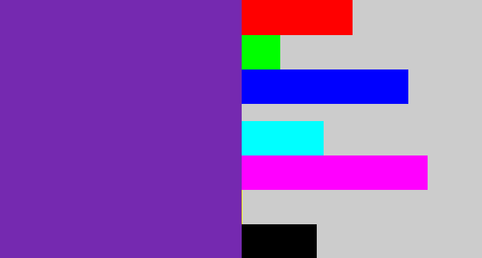 Hex color #7529b0 - purple