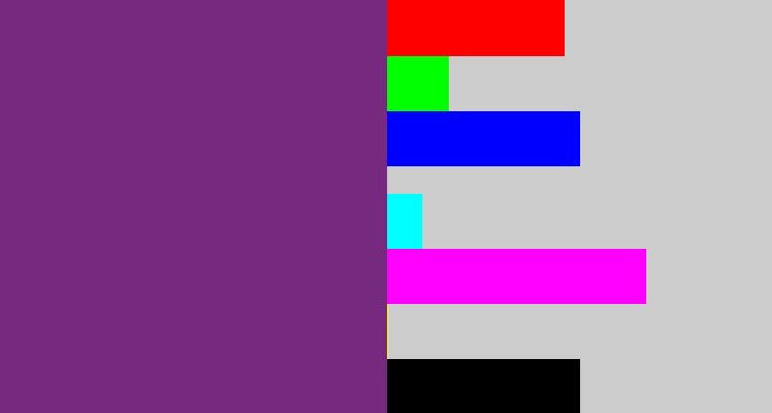 Hex color #752a80 - darkish purple