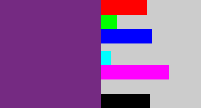 Hex color #752a82 - darkish purple