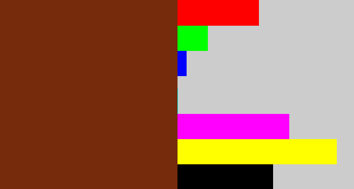 Hex color #752b0c - reddish brown