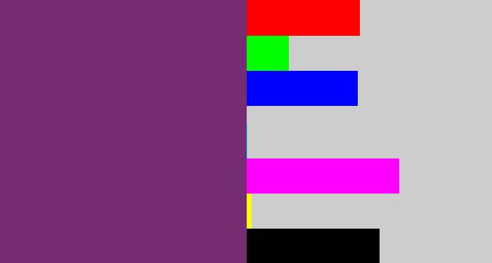 Hex color #752c73 - darkish purple