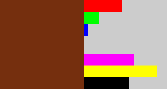 Hex color #752f0e - reddish brown