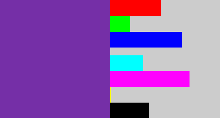 Hex color #752fa7 - purple