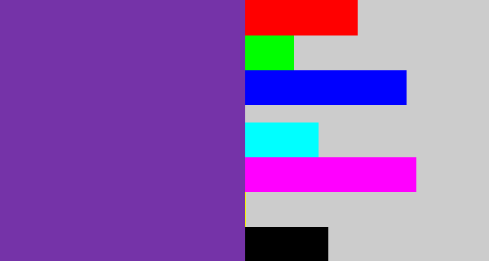 Hex color #7533a8 - purple
