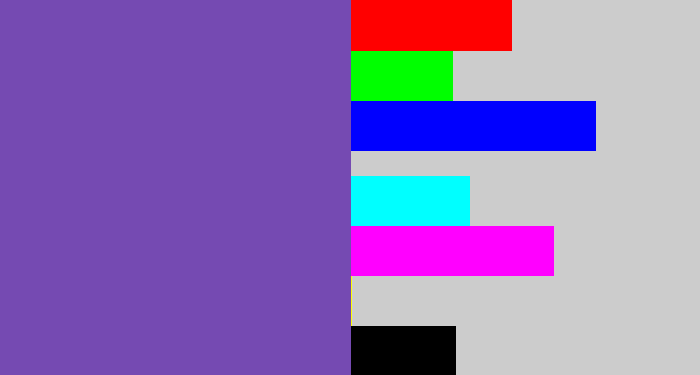 Hex color #754ab2 - iris