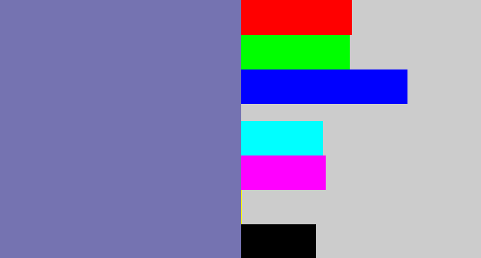 Hex color #7573b1 - grey blue