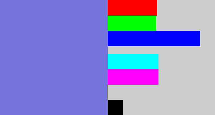 Hex color #7574dc - dark periwinkle