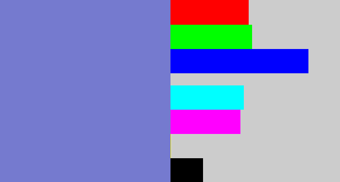Hex color #757acf - dark periwinkle