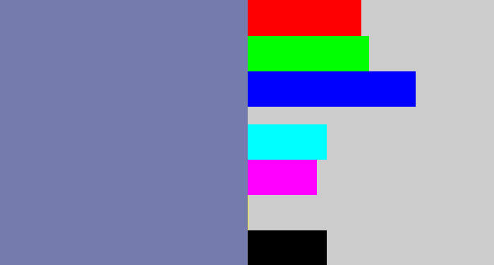 Hex color #757cad - blue/grey