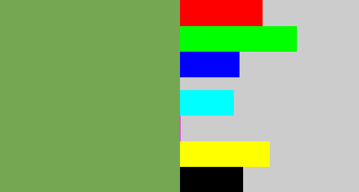 Hex color #75a753 - asparagus