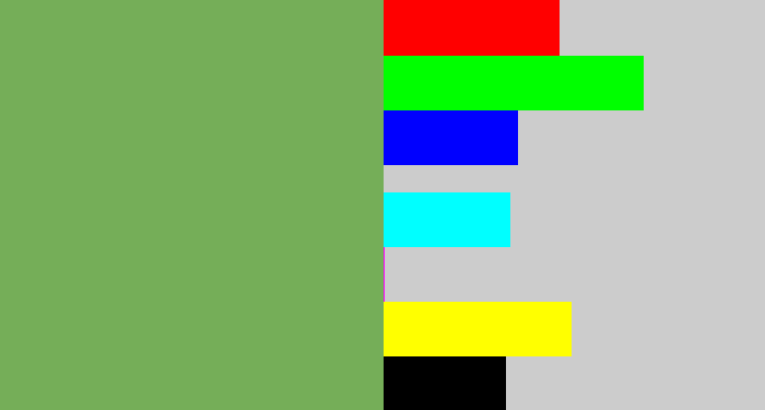 Hex color #75ae58 - asparagus