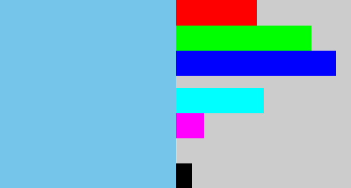 Hex color #75c4e9 - lightblue