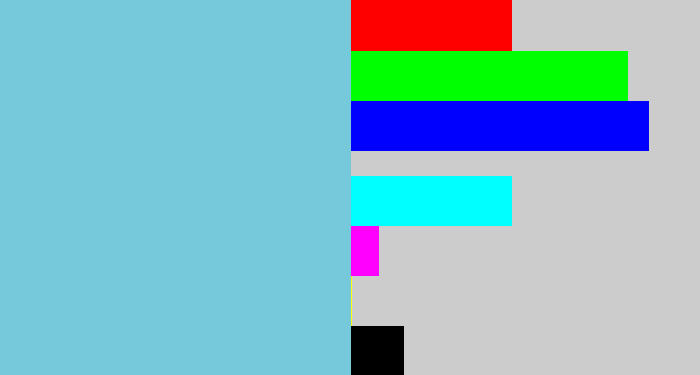 Hex color #75c9da - lightblue