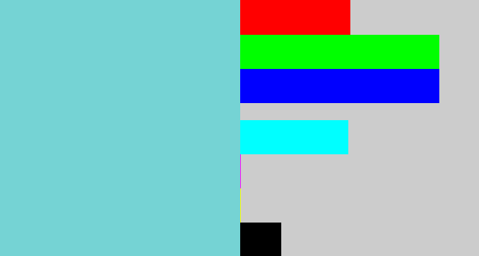 Hex color #75d3d4 - seafoam blue