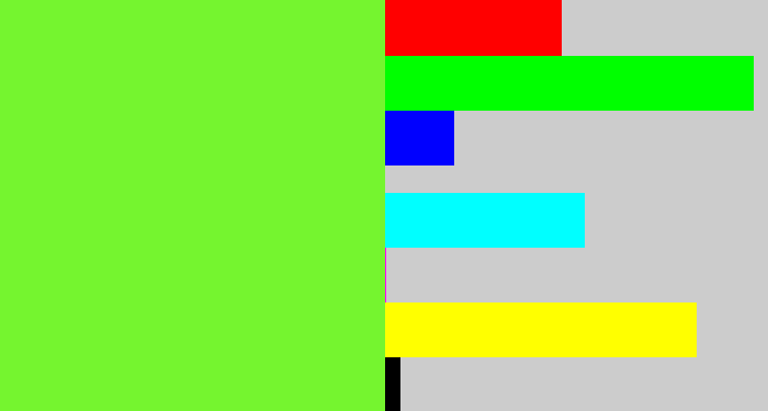 Hex color #75f52f - toxic green