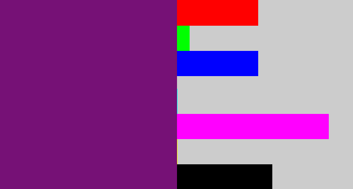 Hex color #761176 - darkish purple