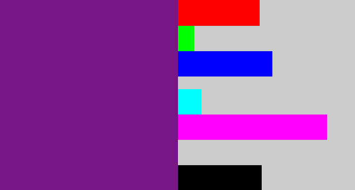 Hex color #761687 - darkish purple