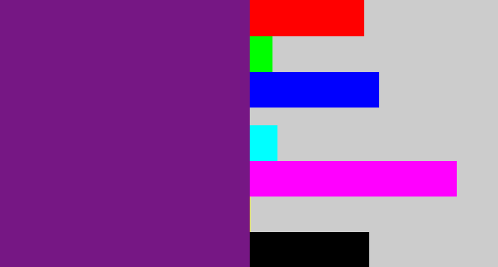 Hex color #761784 - darkish purple