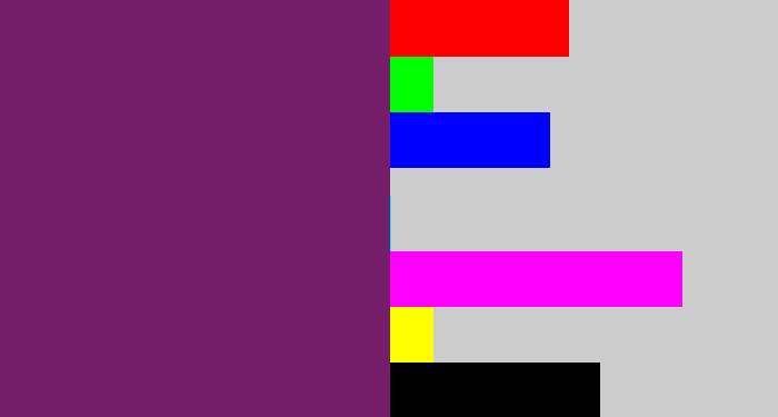 Hex color #761d69 - darkish purple