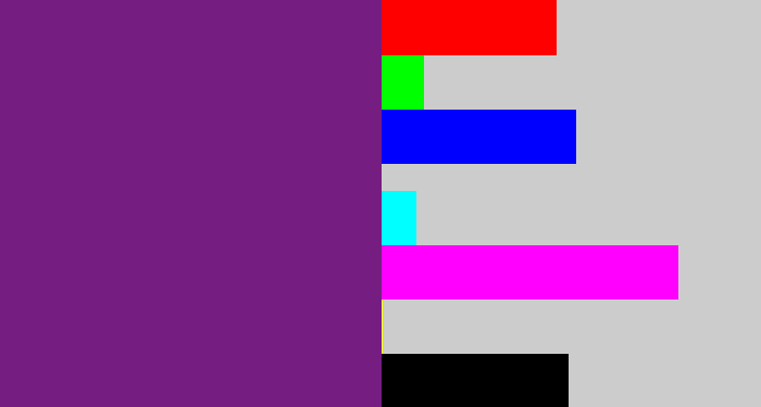 Hex color #761d82 - darkish purple