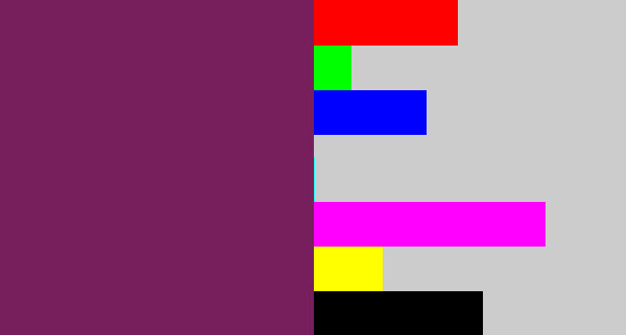 Hex color #761f5c - darkish purple