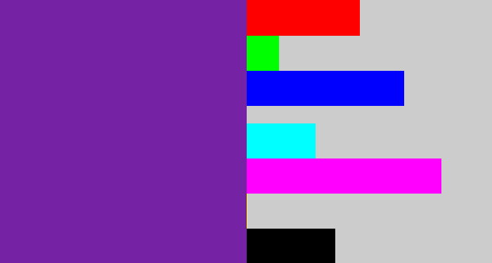 Hex color #7622a4 - purple