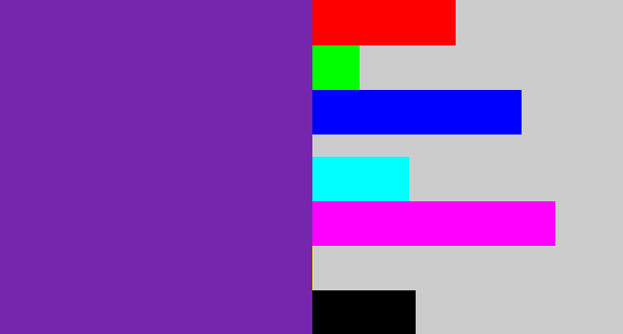 Hex color #7626ac - purple
