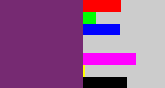 Hex color #762a72 - darkish purple