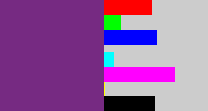 Hex color #762a82 - darkish purple