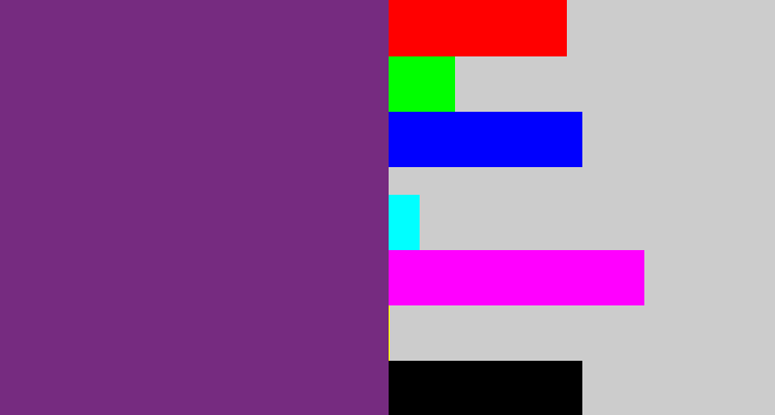 Hex color #762b80 - darkish purple