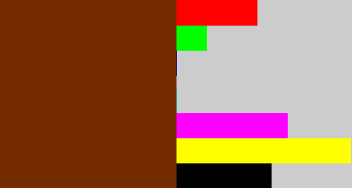 Hex color #762c01 - chestnut