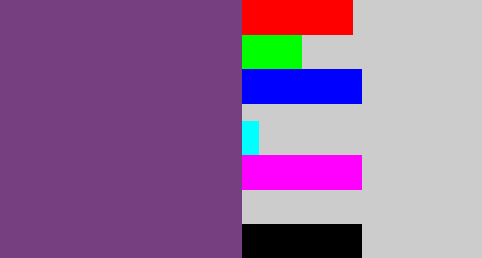 Hex color #763f7f - bruise