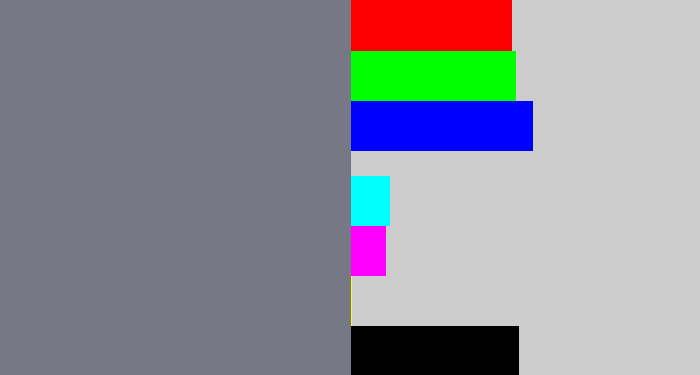 Hex color #767885 - battleship grey
