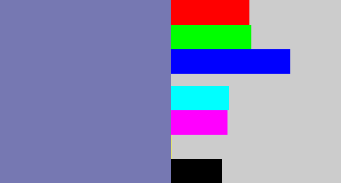 Hex color #7678b2 - blue/grey